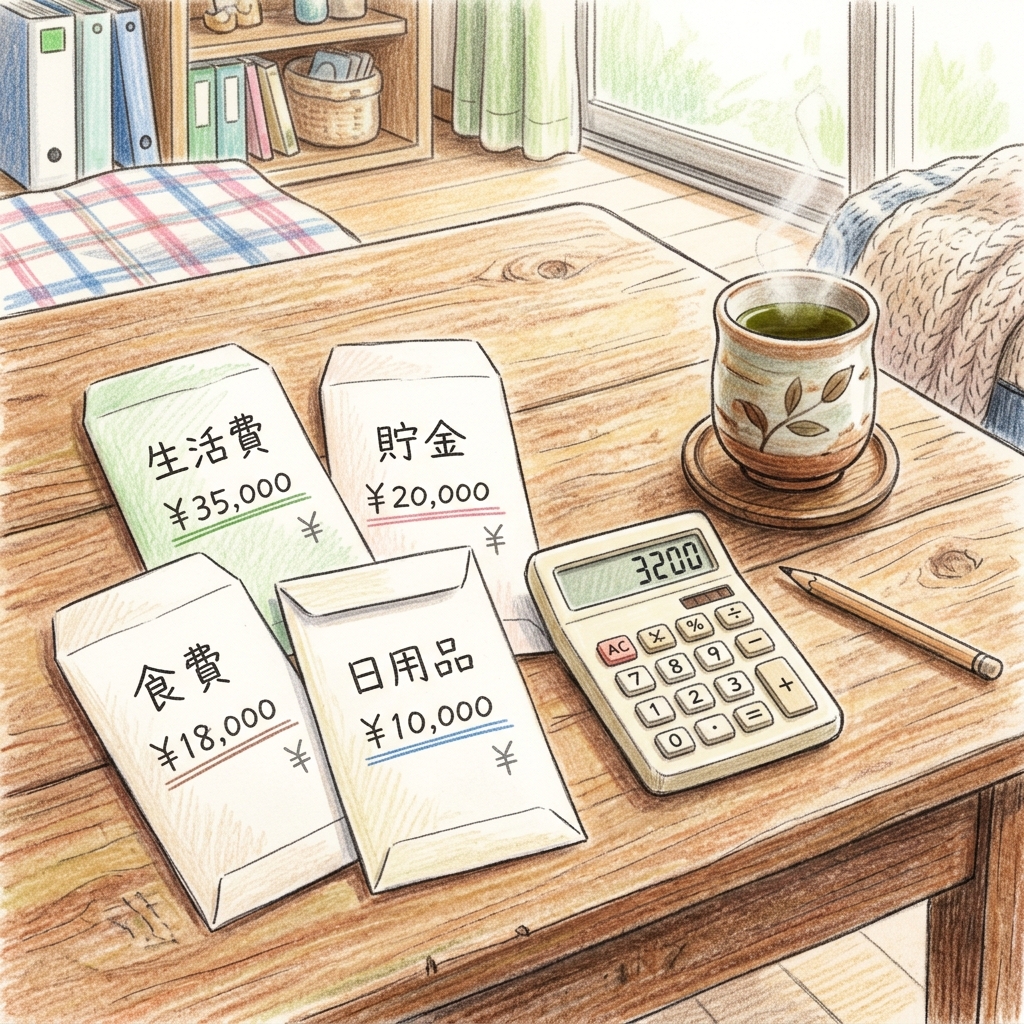 家計簿が続かない人のための、ざっくり予算管理のイメージ