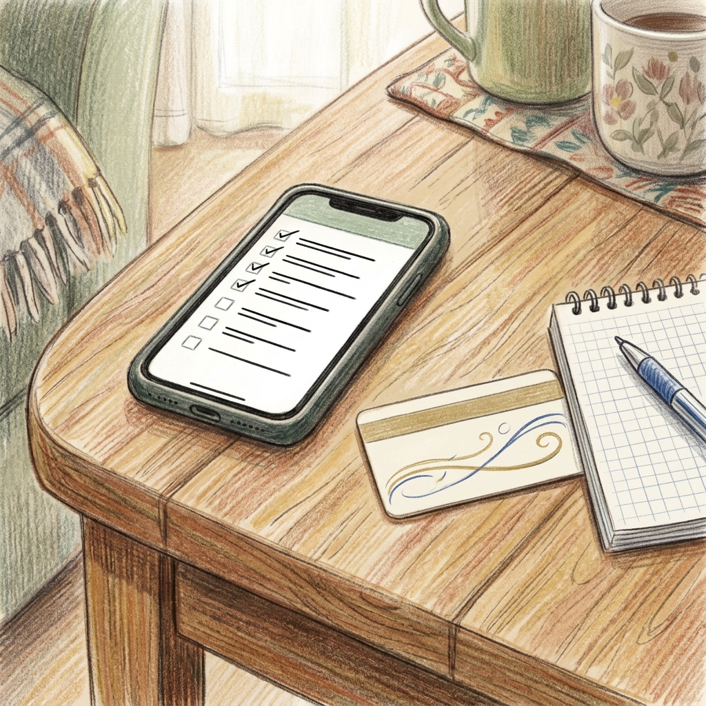 サブスクを整理するだけで家計が軽くなる。解約前チェック表のイメージ